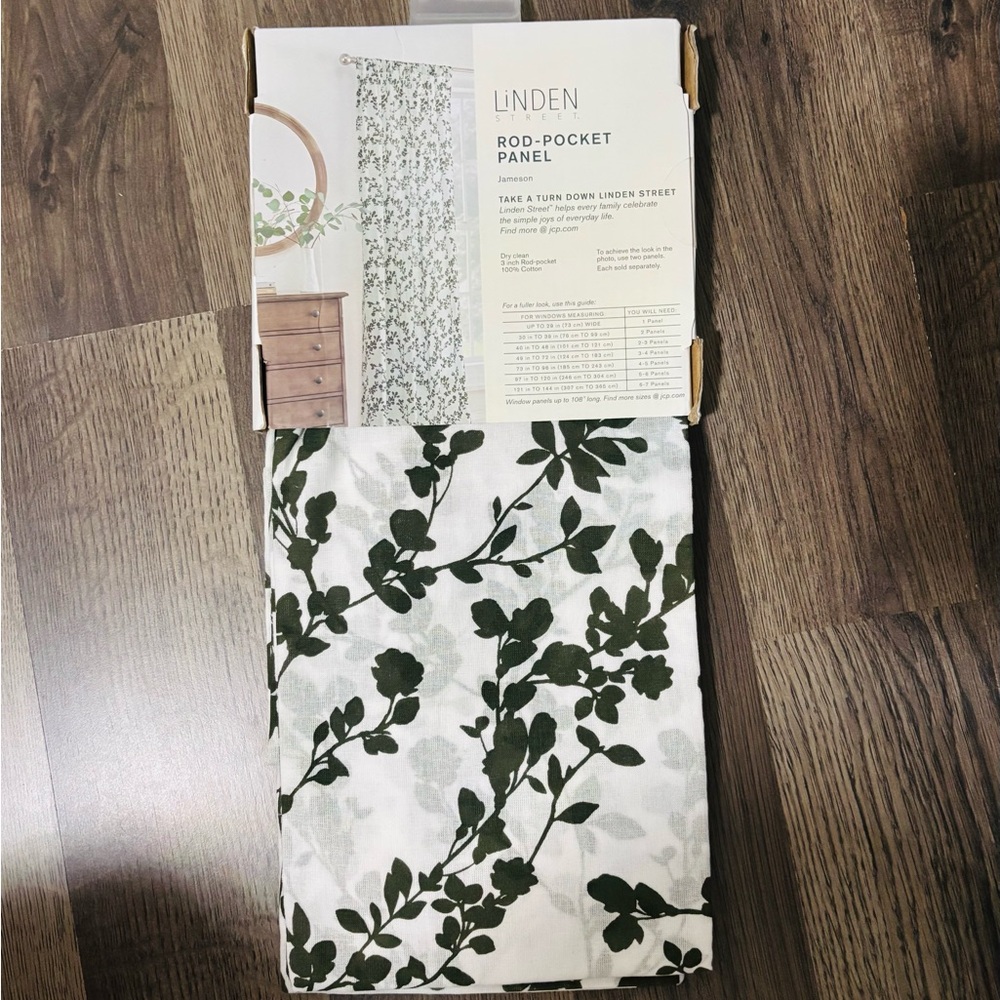 Linden Leafy Green Rod-Pocket Panel